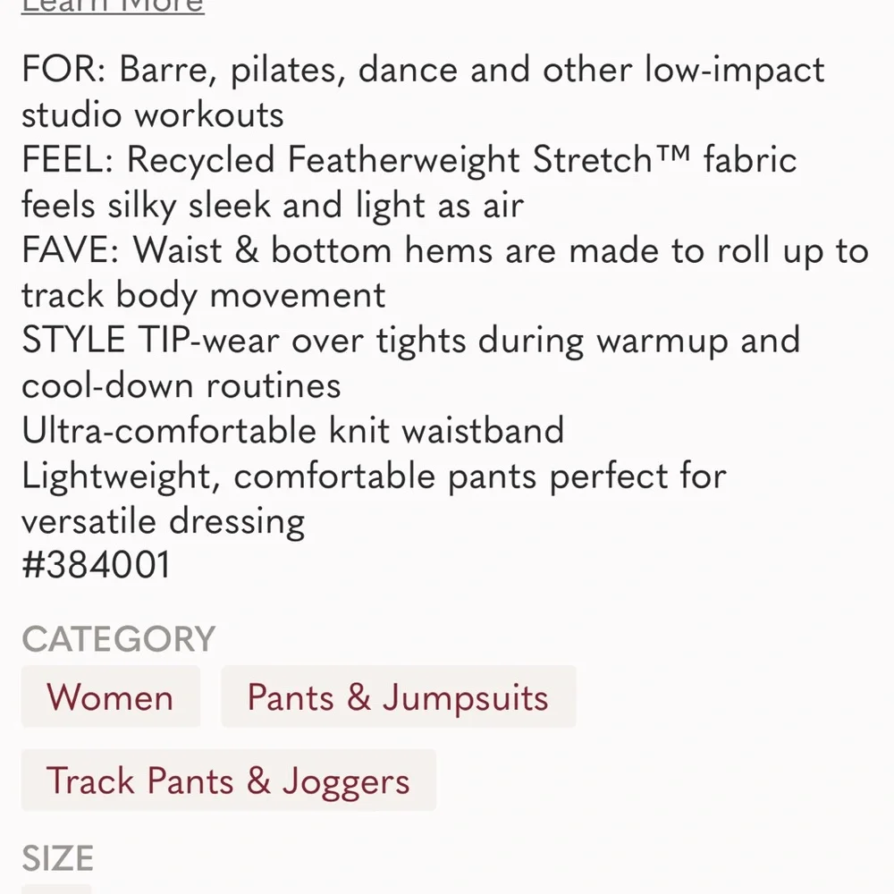Athleta attitude pants NWOT - Picture 2 of 3